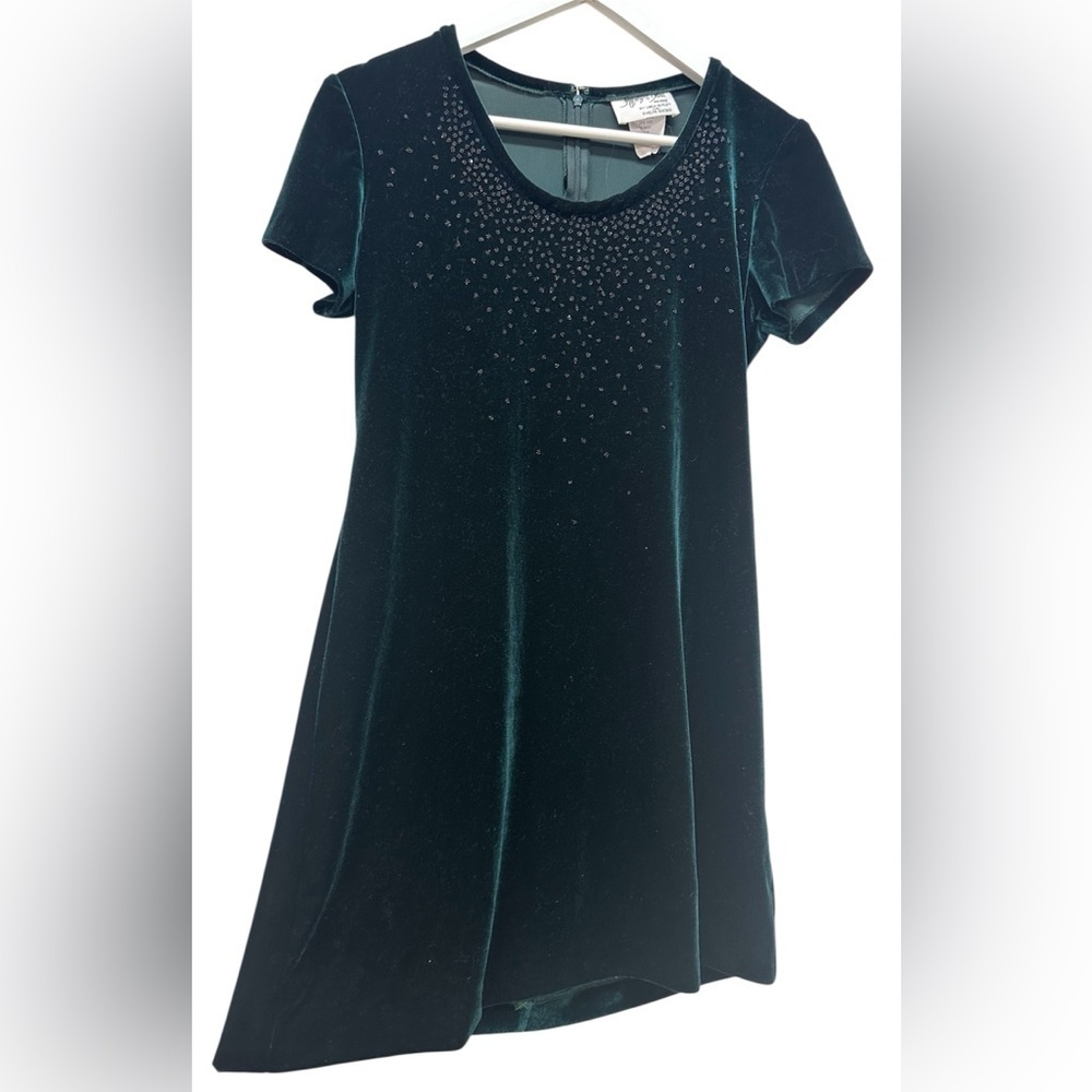 Vintage Jeffrey and Dara Dress Womens Green Velvet Goth 90s Whimsygoth 6 P
